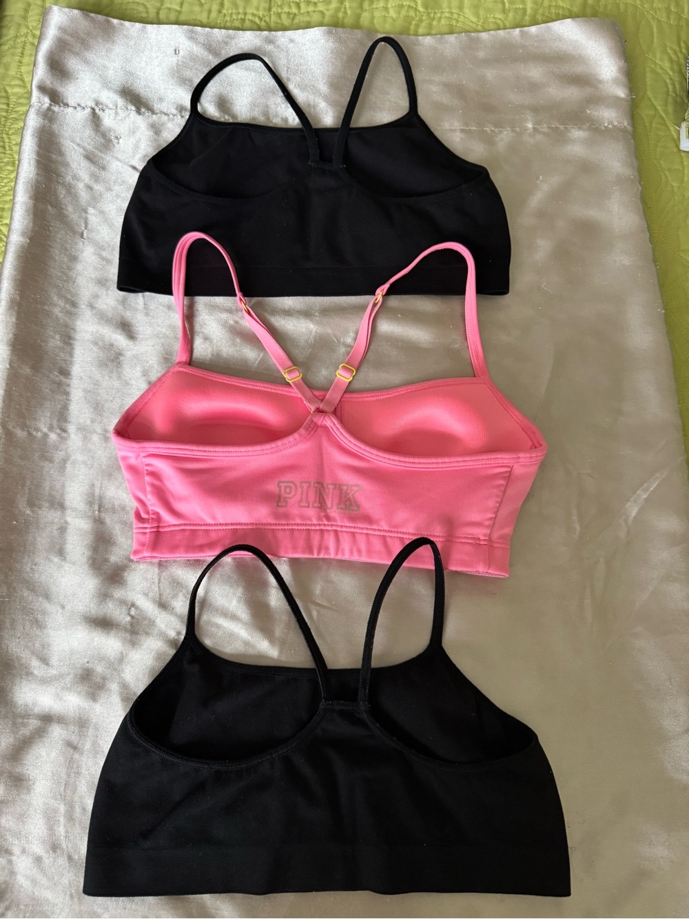 PINK Victoria's Secret Pink Bralette- Adjustable Straps plus two black bralettes